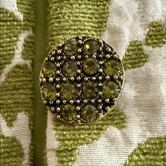 3 Sisters Olive Green Patterned Trench Coat - Picture 6 of 6